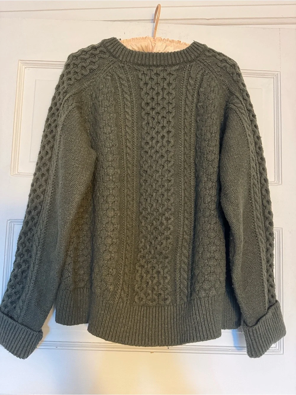 J. Crew Olive Green Cable Knit Women's Sweater